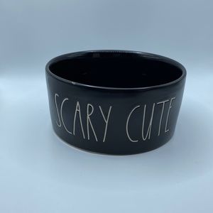 Rae Dunn Black Scary Cute Dog Bowl Halloween